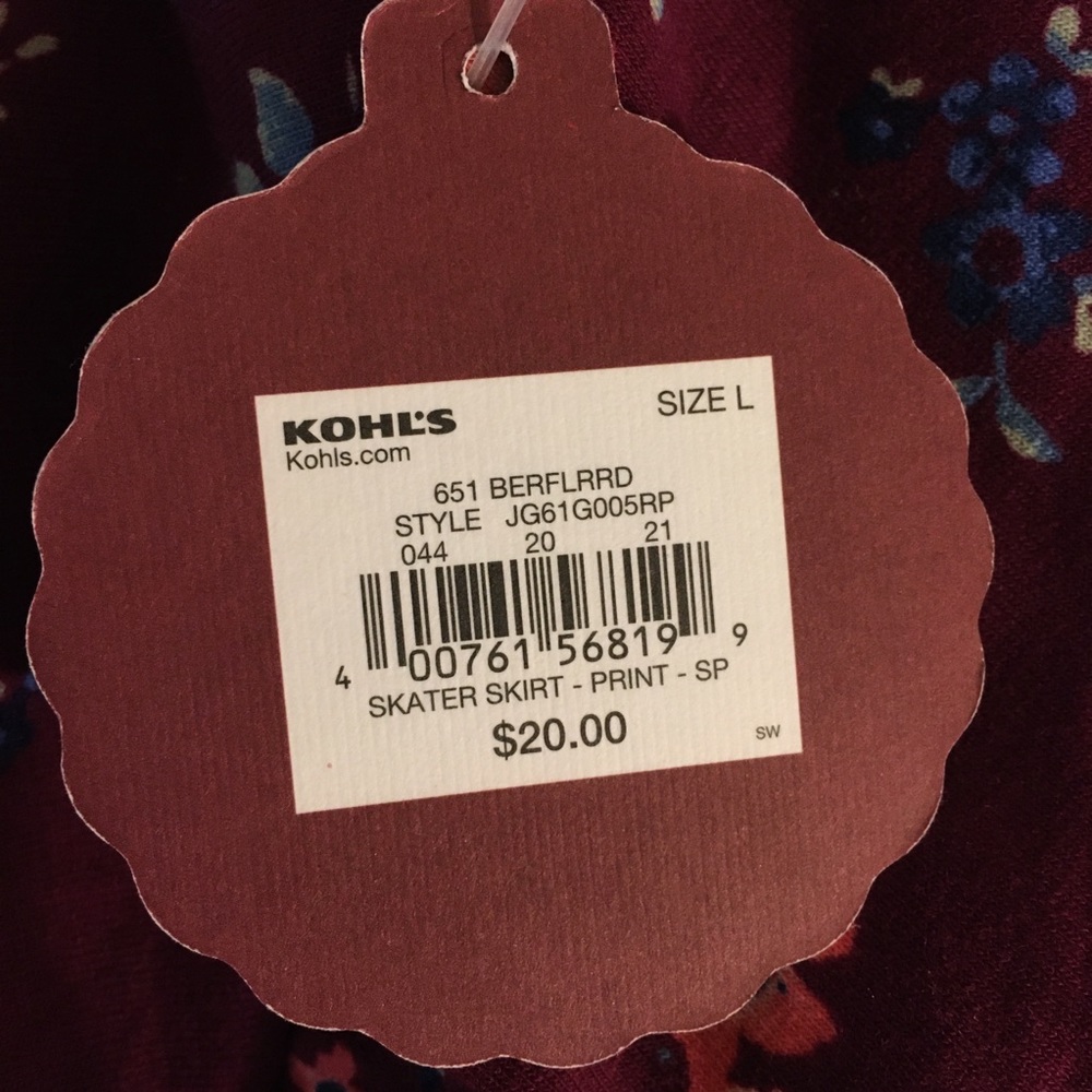 Purple floral skater skirt NEVER WORN size Large - Picture 3 of 3